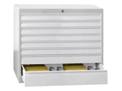 ladekast,HxBxD 600x1023x600mm,5lade(n),cil.-slot,RAL7035,front RAL3000