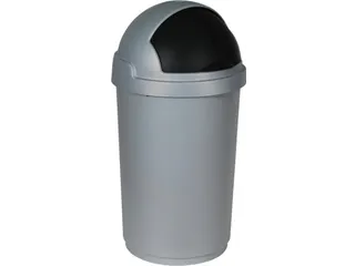 Roll Bulletbin 50 Liter Afvalbak Zilver Antraciet - 1