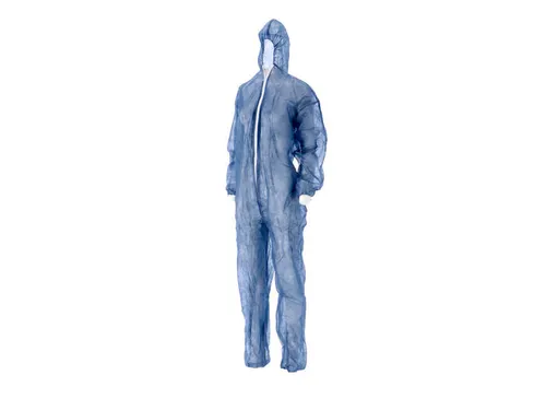 pp non woven coverall met pe coating maat XXL blauw 50 Stuks