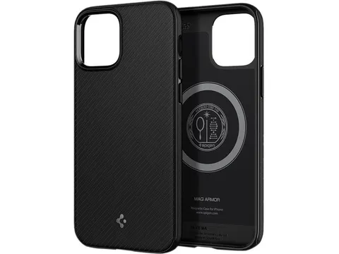 Spigen Case ACS01865 iPhone 12 Pro/12Mag Armor Mat Zwart Magsafe