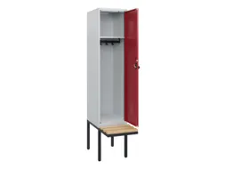 locker met bank,HxBxD 1950x400x815mm,1vak,vak B 400mm,draaigrendel