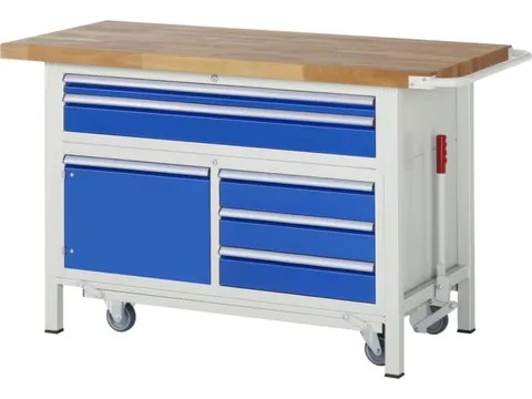 Werkbank Hxbxd 880x1500x700mm Beukenhouten Werkblad 5laden Kast