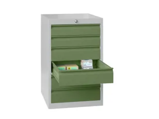 ladekast HxBxD 800x715x600mm 6laden slot RAL7035 front RAL6011 - 2