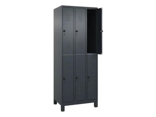 dubbeldekse locker,HxBxD 1950x750x500mm,3x2vak.,vak B 250mm