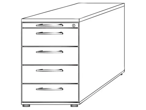 Stationaire Ladeblokken 720X430X800Mm 5Laden Mat.-Lade Onyxgrijs