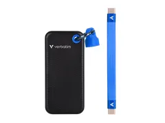 Pocket SSD Sleutelhanger met kabelbevestiging 1TB Zwart/Blauw