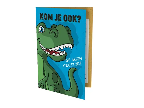 Uitnodiging Dinosaurus 13.5x9cm