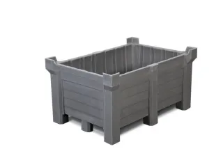 stapelbak,HxLxB 600x800x1000mm,260l,PE,grijs,Wanden gesloten - 2