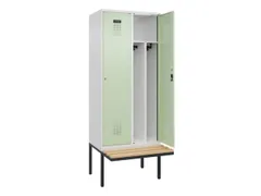 locker met bank,voor scheiding van kleding,HxBxD 2120x800x815mm,2vak
