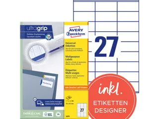 Etiket Avery Zweckform 3479 70x32mm wit 2700stuks - 5