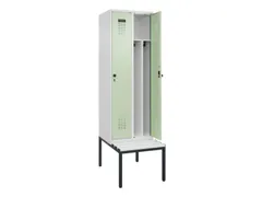 locker met bank,voor scheiding van kleding,HxBxD 2120x600x815mm,2vak