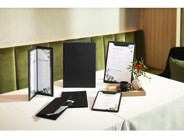 Menukaart map Sigel A5 zwart voor 8 blad