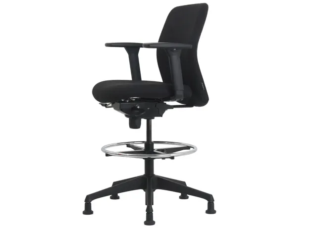 Loketstoel Stof Zwart met Doppen