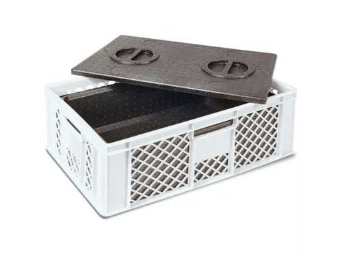 Euronorm-stapelbak,m. isoleerbox,HxLxB 240x600x400mm,20l,PE,wit