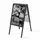Stoepbord 50x70cm Design Zwart Rechte Hoek 32mm