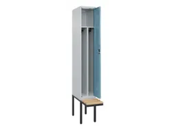 locker met bank,voor scheiding van kleding,HxBxD 2120x300x815mm,1vak