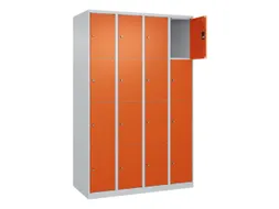 lockerkast,HxBxD 1850x1200x500mm,4x4vakken,vak B 300mm,cil.-slot