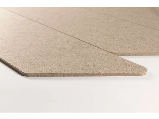Akoestische PET-vilt parallellogram stroken beige 30x120cm 6 stuks
