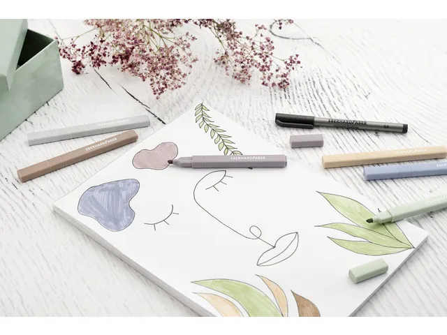 Markeerstift Eberhard Faber natural 6st. vierkant in etui