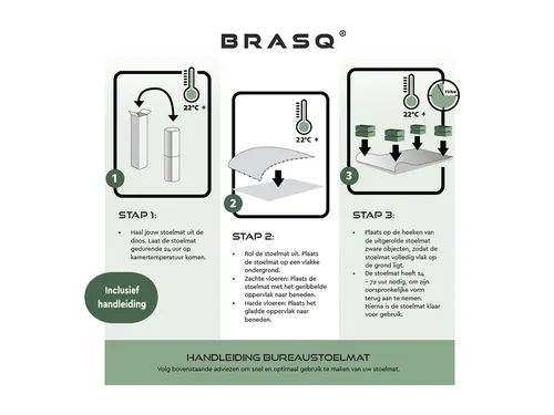 Stoelmat BRASQ PVC 90x120 voor harde vloer