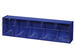 Assortimentsbak Hxbxd 165x600x135mm 5bakken Polystyreen Blauw - 2