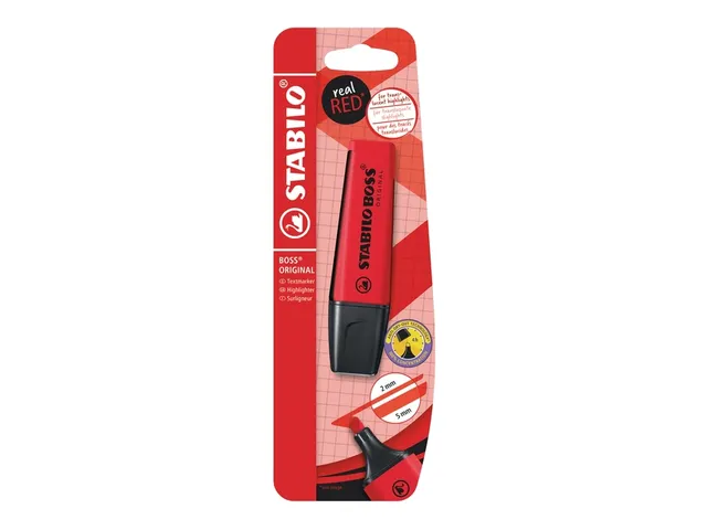 Markeerstift STABILO Boss 70/48 echt rood blister 1 stuk