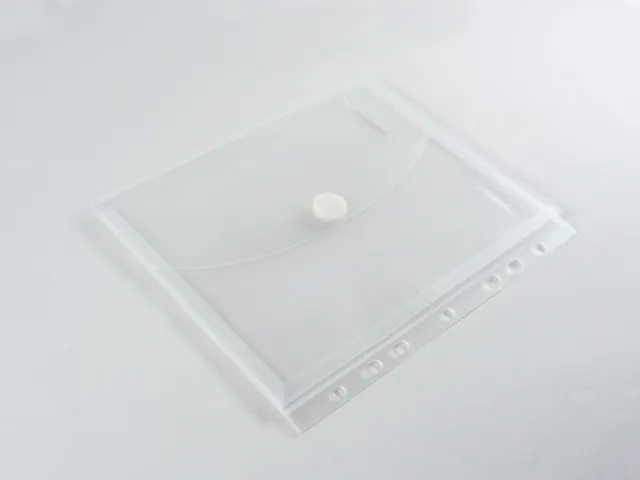 enveloptas transparant A5 met stretchplooi, perforatierand en klittenb