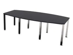 vergadertafel,HxBxD 740x2400x1200mm,vatvormig,CC-zwart