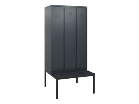 locker met bank,HxBxD 1950x900x815mm,3vak,vak B 300mm,cil.-slot