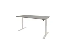 Dextro Basic Zit-sta Bureau Elektrisch 180x90 Licht Grijs 25mm Wit