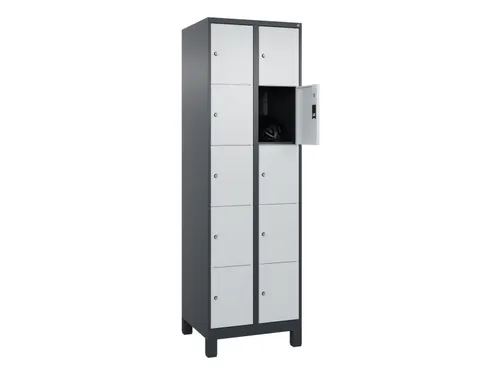 lockerkast,HxBxD 1950x600x500mm,2x5vakken,vak B 300mm,cil.-slot,voeten