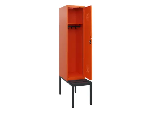 locker met bank,HxBxD 1950x400x815mm,1vak,vak B 400mm,cilinderslot
