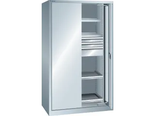 zwaarlastkast met zwenkdeuren,HxBxD 1950x1146x690mm,lak RAL7035 - 2
