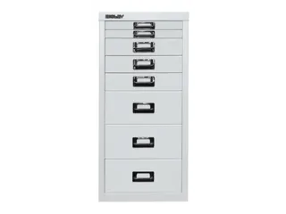 kantoor-ladekast HxBxD 590x279x380mm 8 laden romp verkeerswit staal - 2