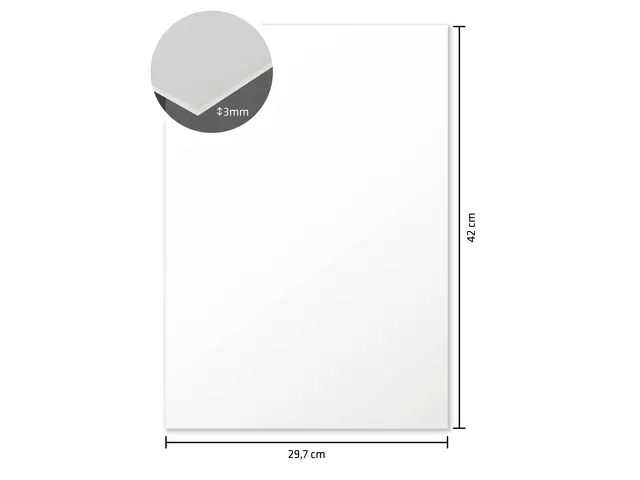 Panneau Mousse Kangaro A3 3 mm, double face blanc 15 pcs
