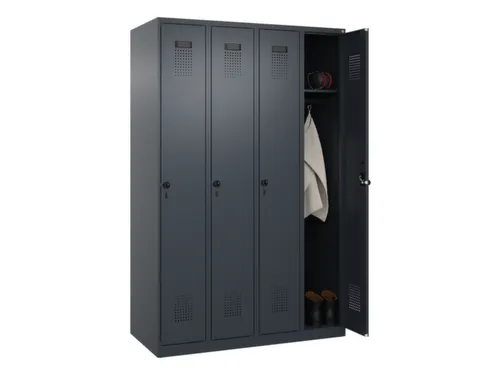 locker,HxBxD 1850x1200x500mm,4vak,vak B 300mm,draaigrendel