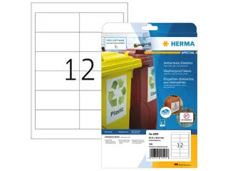 HERMA 4595 Weerbestendige Inkjet-etiket A4 97x42,3mm Wit 120 stuks - 1