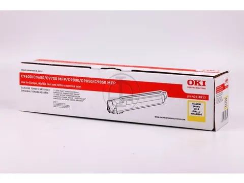 Tonercartridge Oki 42918913 C9600 Geel