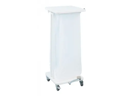 Verrijdbare afvalzakhouder Saekko Boy 60 Liter HACCP Wit