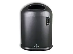 Afvalbak Met Asbak 45 Liter Ovale Opening Veerklep Antraciet