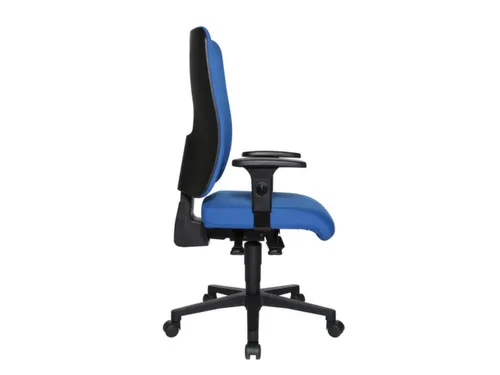 Bureaustoel,Synchroonmech.,M. Armleuningen,Zitting Stof Blauw