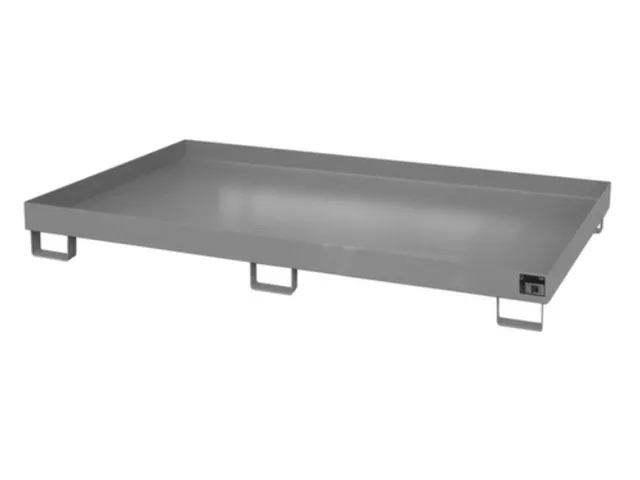 stellingopvangbak,opvangvol. 240l,HxBxD 225x2150x1300mm,staal,RAL7005