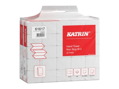 Handdoek Katrin z-vouw 2-laags 203x240mm 25x160 vel wit 61617