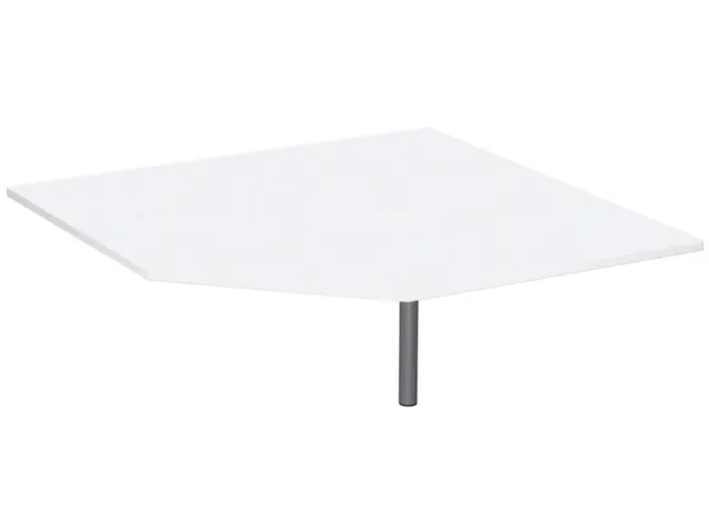 koppelelement voor bureau,90 °,BxD 1225x1225mm,v. 4voeten,blad wit