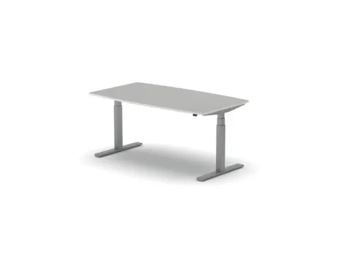 Elektrisch ihv Vergadertafel Vatvorm 1600x800mm Alu+ grijs Blad
