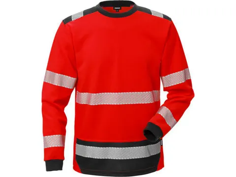 Fristads 114100 T-shirt met lange mouwen, rood, maat L, per stuk