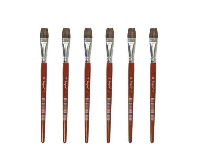 Penseel Kangaro Serie 121 plat Nr. 14 geitenhaar doos 6 stuks