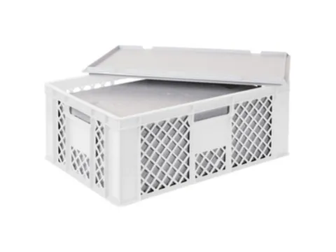 Euronorm-stapelbak,m. isoleerbox,HxLxB 240x600x400mm,43/20,4l,HDPE,wit