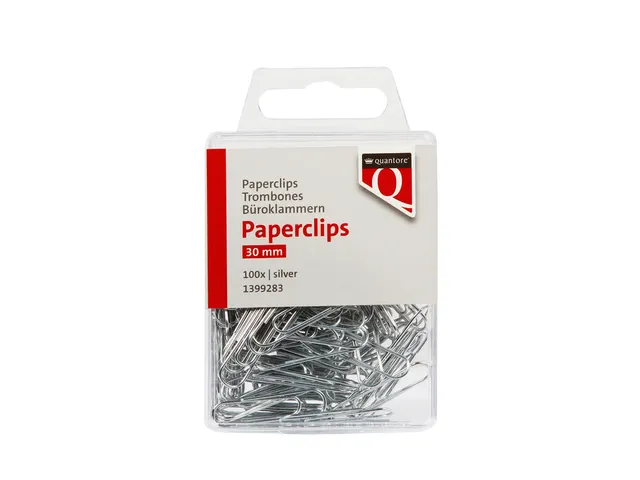 Paperclip Quantore 30mm rond 100 stuks zilver