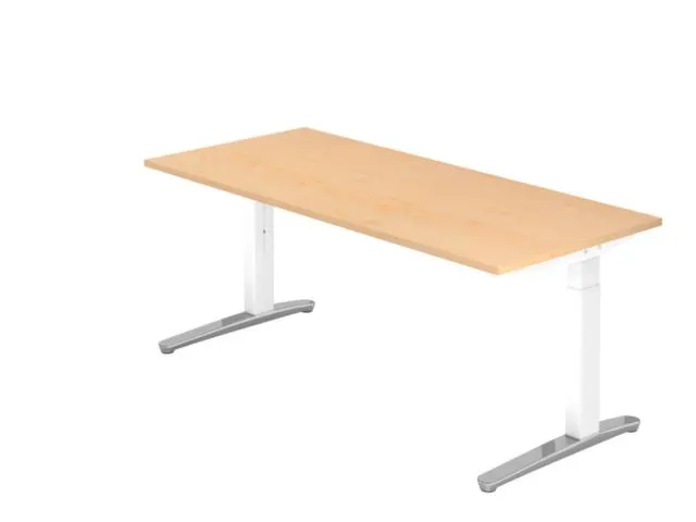 bureau à hauteur réglable HxlxP 680-850x1800x800mm panneau érable